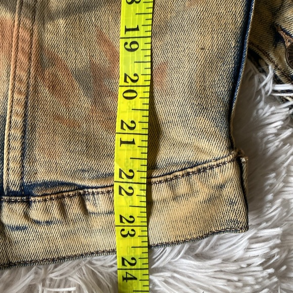 New men’s Sz L Si Tu Veux casual tie dyed casual party denim jean jacket - Picture 13 of 14